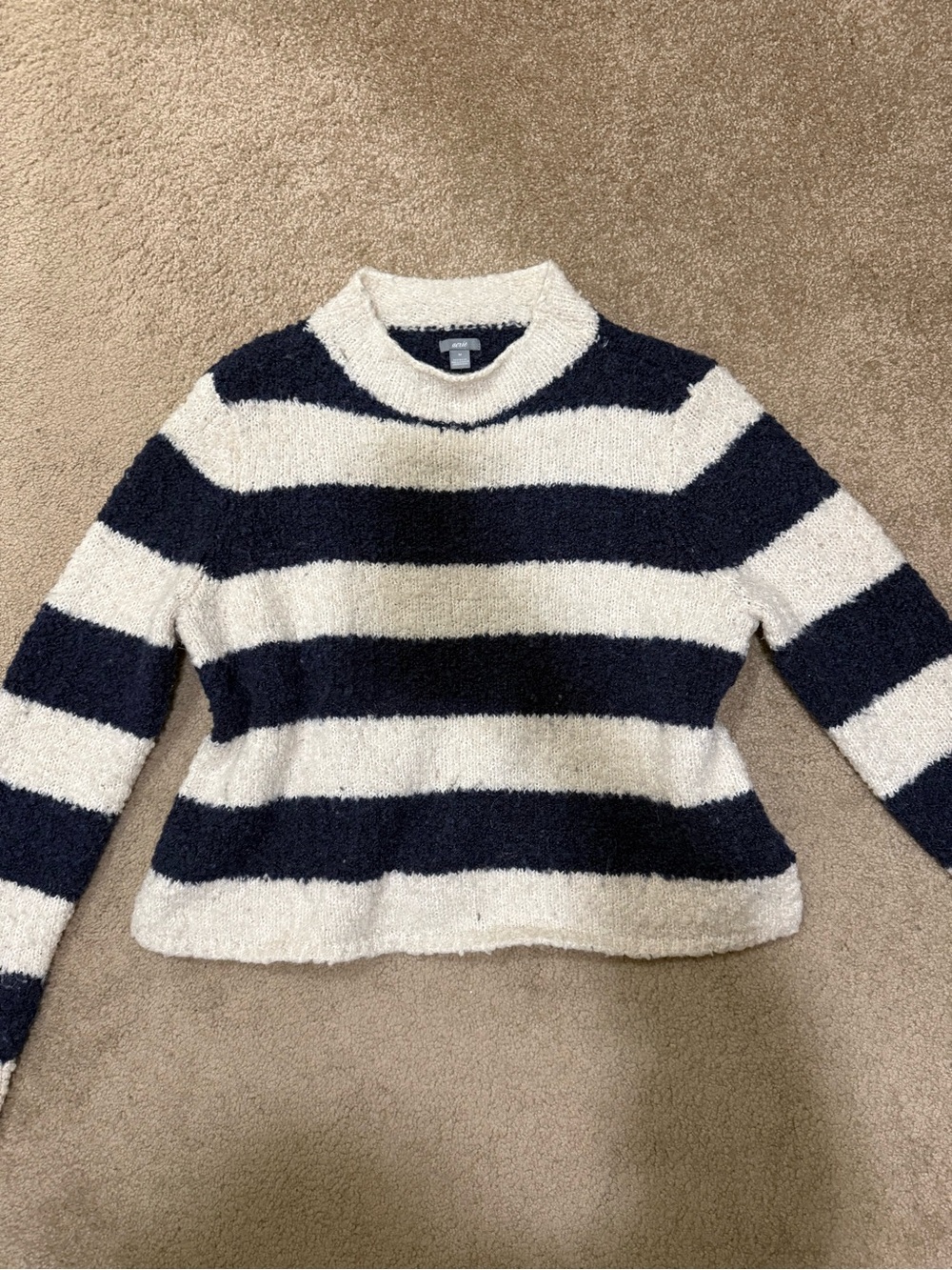 Aerie Navy and White Striped Cozy Sweater
